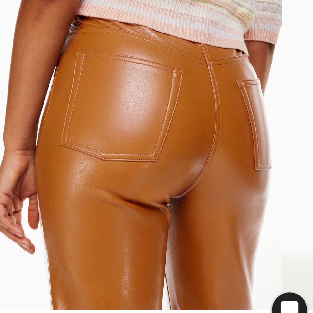 Wilfred Brown Chinos Pants faux leather